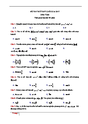Đê thi thử THPT quôc gia 2017 môn Toán học